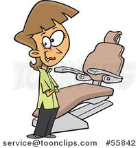 Cartoon White Female Dentist by a Chair by Toonaday