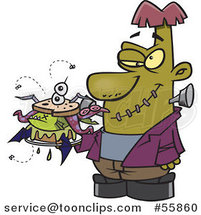 Cartoon Frankenstein Holding a Bad Sandwich by Toonaday