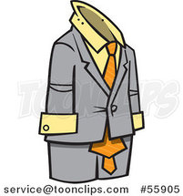 Cartoon Empty Businessman Suit by Toonaday