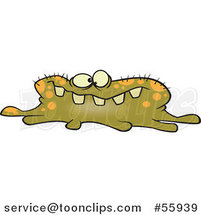Cartoon Toothy Green Flu Bug by Toonaday