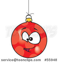 Cartoon Red Goofy Christmas Bauble by Toonaday
