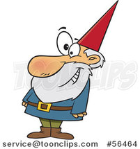 Cartoon Senior Gnome Smiling by Toonaday