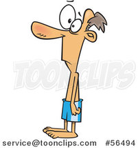 Cartoon Skinny 98 Pound Guy in Boxers by Toonaday