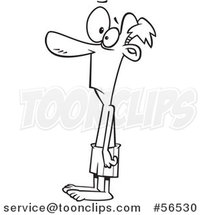 Cartoon Outline Skinny 98 Pound Guy in Boxers by Toonaday