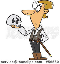 Cartoon Guy, Hamlet, Holding a Skull by Toonaday