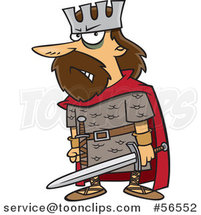 Cartoon Angry King, Macbeth, Holding a Sword by Toonaday