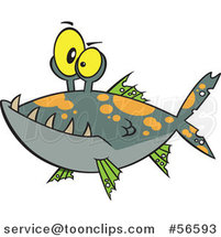 Cartoon Monster Fish by Toonaday