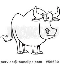 Cartoon Outline Paul Bunyan's Babe the Blue Ox by Toonaday