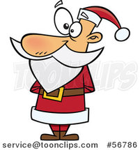 Cartoon Christmas Santa Claus Standing in a Red Suit by Toonaday