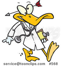 Cartoon Crazy Quack Pshchiatrist Duck by Toonaday