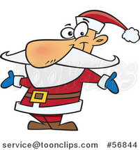 Cartoon Christmas Santa Claus Welcoming with Open Arms by Toonaday