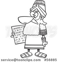 Cartoon Outline Guy, Hammurabi, Holding a Tablet of the Code of Hammurabi by Toonaday