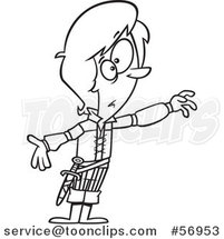 Cartoon Outline Thespian Guy Playing Romeo by Toonaday