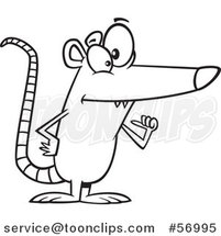 Cartoon Outline Awesome Possum Pointing to Himself by Toonaday