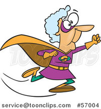 Cartoon Super White Granny Running to the Rescue by Toonaday