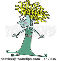 Cartoon Medusa with Snake Hair by Toonaday