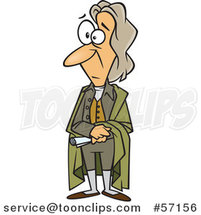 Cartoon Guy, John Locke, Standing and Holding a Document by Toonaday