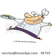 Cartoon Chef Serving Haute Cuisine by Toonaday