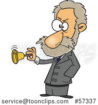 Cartoon Physiologist, Ivan Pavlov, Ringing a Bell by Toonaday