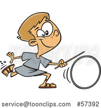 Cartoon Roman Boy Wheeling a Ring by Toonaday