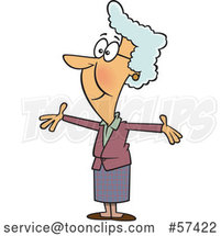 Cartoon Happy White Granny Wanting a Hug by Toonaday