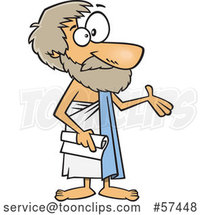 Cartoon Greek Philosopher, Aristotle, Presenting by Toonaday