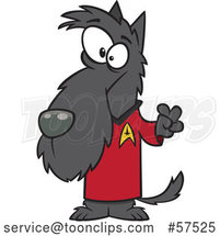 Cartoon Scottie Dog in a Star Trek Shirt by Toonaday
