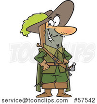 Cartoon Musketeer Standing with Hands on His Hips by Toonaday