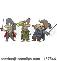 Cartoon Group of the Three Musketeers by Toonaday