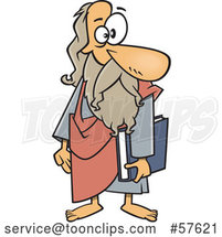 Cartoon Guy, Plato, Holding a Book by Toonaday