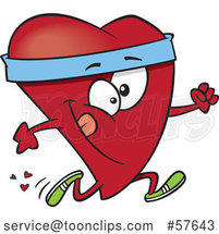 Cartoon Fit Love Heart Character Running by Toonaday