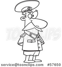 Cartoon Outline of Guy, Joseph Stalin, Standing with His Hands Behind His Back by Toonaday