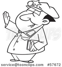 Cartoon Outline of Guy, Mao Zedong, Holding up an Arm by Toonaday