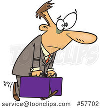 Cartoon Exhausted White Guy Carrying Briefcases on a Business Trip by Toonaday
