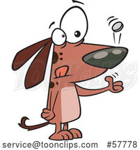 Cartoon Dog Flipping a Coin by Toonaday