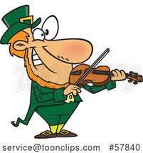 Cartoon Leprechaun Playing a Violin by Toonaday