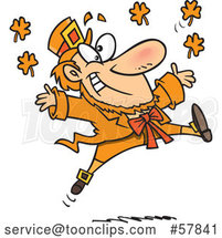 Cartoon Leaping Orange Leprechaun by Toonaday