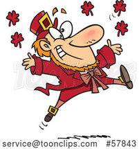 Cartoon Leaping Red Leprechaun by Toonaday