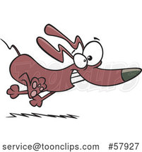 Frisky Cartoon Dachshund Dog Running by Toonaday