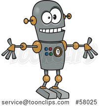 Cartoon Welcoming Robot by Toonaday
