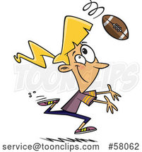 Cartoon Lady Playing Football by Toonaday