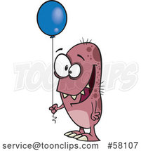 Cartoon Monster Holding a Party Balloon by Toonaday