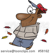 Cartoon Happy Guy Taking an Autumn Stroll by Toonaday