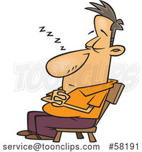 Cartoon White Guy Nodding off in a Chair by Toonaday