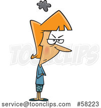 Vector Clip Art of a Super Mad Cartoon White Woman Standing with Arms Crossed by Toonaday