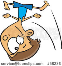 Cartoon Gymnast Boy Tumbling by Toonaday