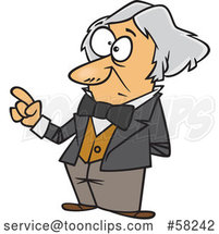 Cartoon Guy, Michael Faraday, Holding up a Finger by Toonaday