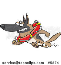 Cartoon Lifeguard German Shepherd by Toonaday