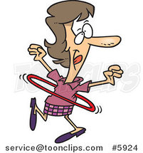 Cartoon Business Woman Using a Hula Hoop by Toonaday