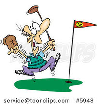 Cartoon Golfer Celebrating a Hole in One by Toonaday